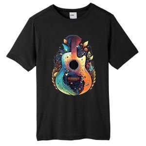 Guitar Graphic Music Lover Acoustic Guitar Musician Floral Tall Fusion ChromaSoft Performance T-Shirt