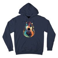 Guitar Graphic Music Lover Acoustic Guitar Musician Floral Hoodie