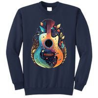 Guitar Graphic Music Lover Acoustic Guitar Musician Floral Sweatshirt