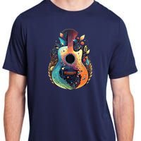 Guitar Graphic Music Lover Acoustic Guitar Musician Floral Adult ChromaSoft Performance T-Shirt