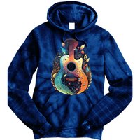 Guitar Graphic Music Lover Acoustic Guitar Musician Floral Tie Dye Hoodie