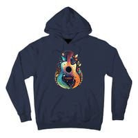 Guitar Graphic Music Lover Acoustic Guitar Musician Floral Tall Hoodie