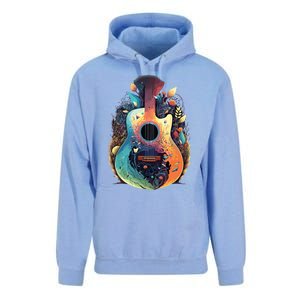 Guitar Graphic Music Lover Acoustic Guitar Musician Floral Unisex Surf Hoodie