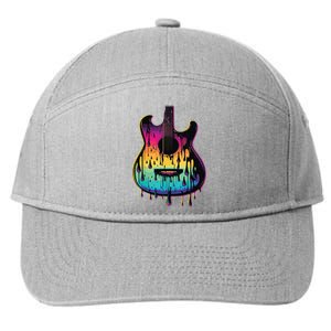 Guitar Graphic Music Lover Acoustic Guitar Player Musician 7-Panel Snapback Hat