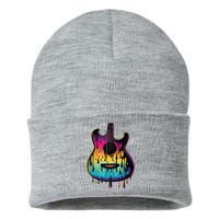 Guitar Graphic Music Lover Acoustic Guitar Player Musician Sustainable Knit Beanie