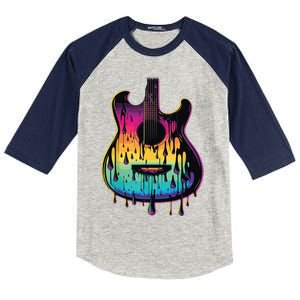 Guitar Graphic Music Lover Acoustic Guitar Player Musician Kids Colorblock Raglan Jersey