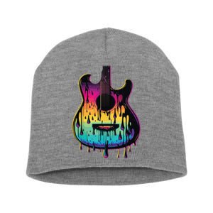 Guitar Graphic Music Lover Acoustic Guitar Player Musician Short Acrylic Beanie