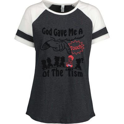 God Gave Me A Touch Of The ’Tism Enza Ladies Jersey Colorblock Tee