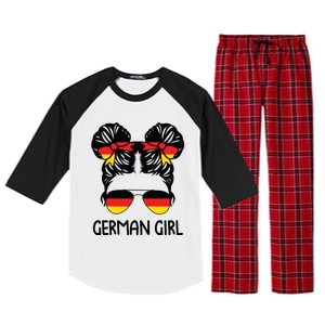 German Girl Messy Hair Germany Pride Patriotic Raglan Sleeve Pajama Set