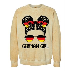 German Girl Messy Hair Germany Pride Patriotic Colorblast Crewneck Sweatshirt