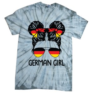 German Girl Messy Hair Germany Pride Patriotic Tie-Dye T-Shirt