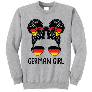 German Girl Messy Hair Germany Pride Patriotic Tall Sweatshirt