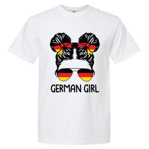 German Girl Messy Hair Germany Pride Patriotic Garment-Dyed Heavyweight T-Shirt