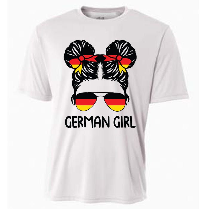 German Girl Messy Hair Germany Pride Patriotic Cooling Performance Crew T-Shirt