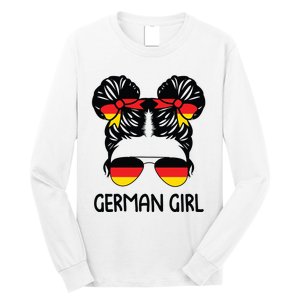 German Girl Messy Hair Germany Pride Patriotic Long Sleeve Shirt