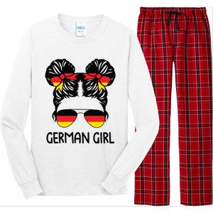 German Girl Messy Hair Germany Pride Patriotic Long Sleeve Pajama Set