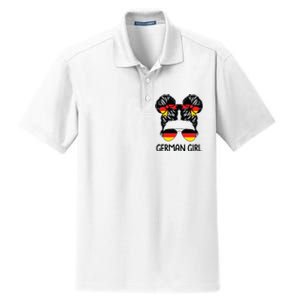 German Girl Messy Hair Germany Pride Patriotic Dry Zone Grid Polo