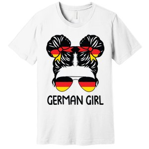 German Girl Messy Hair Germany Pride Patriotic Premium T-Shirt