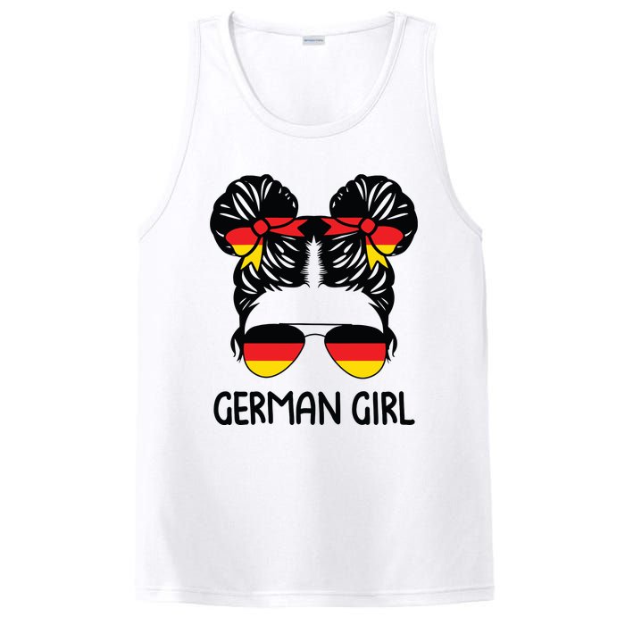 German Girl Messy Hair Germany Pride Patriotic PosiCharge Competitor Tank