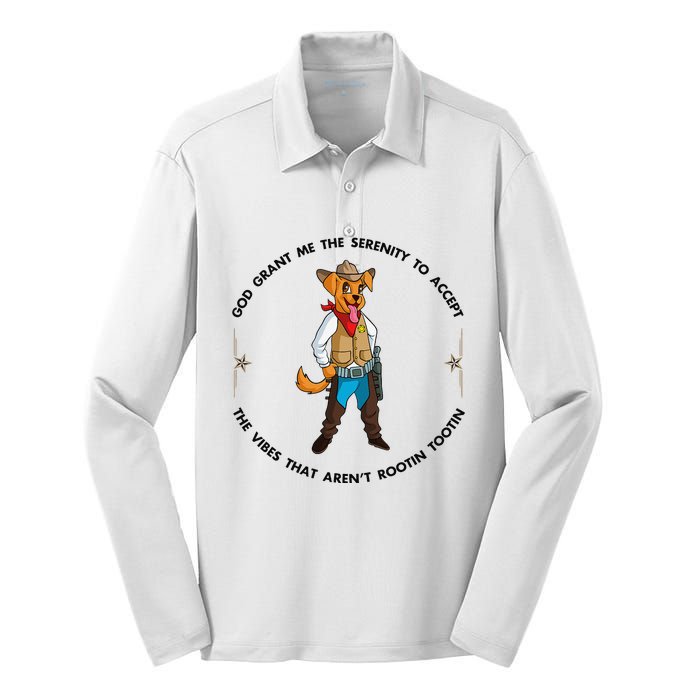 God grant me serenity to accept vibes Aren't Rootin Tootin Silk Touch Performance Long Sleeve Polo