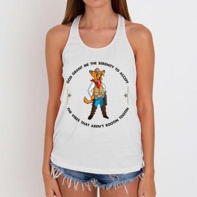 God grant me serenity to accept vibes Aren't Rootin Tootin Women's Knotted Racerback Tank