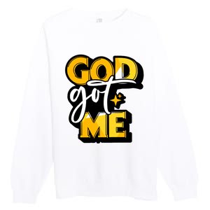 God Got Me Swag Team Cool Sneaker Matching Perfect Gift Idea Trending Premium Crewneck Sweatshirt