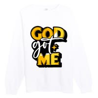 God Got Me Swag Team Cool Sneaker Matching Perfect Gift Idea Trending Premium Crewneck Sweatshirt