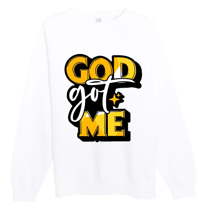 God Got Me Swag Team Cool Sneaker Matching Perfect Gift Idea Trending Premium Crewneck Sweatshirt