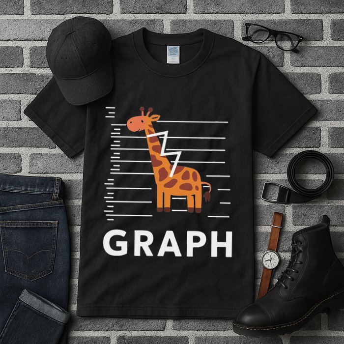 GRaph Giraffe Mathematician Funny Animal Pun Tall T-Shirt