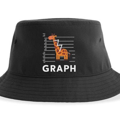 GRaph Giraffe Mathematician Funny Animal Pun Sustainable Bucket Hat