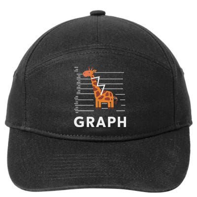 GRaph Giraffe Mathematician Funny Animal Pun 7-Panel Snapback Hat