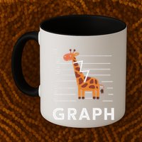 GRaph Giraffe Mathematician Funny Animal Pun Mug