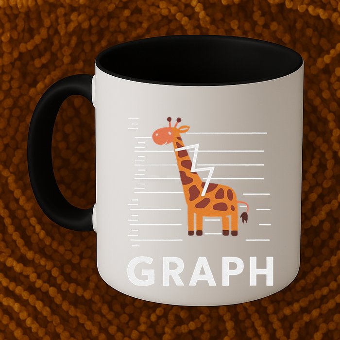 GRaph Giraffe Mathematician Funny Animal Pun Mug