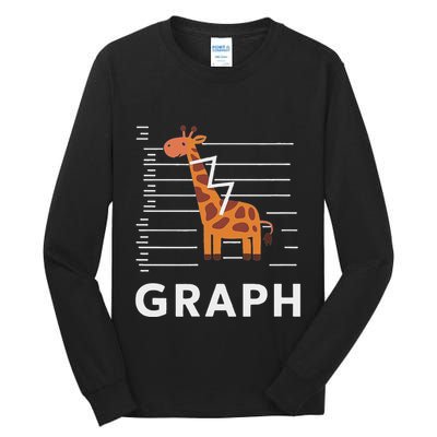 GRaph Giraffe Mathematician Funny Animal Pun Tall Long Sleeve T-Shirt