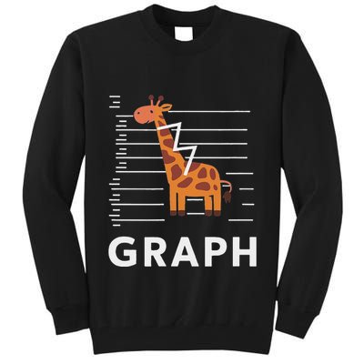 GRaph Giraffe Mathematician Funny Animal Pun Tall Sweatshirt