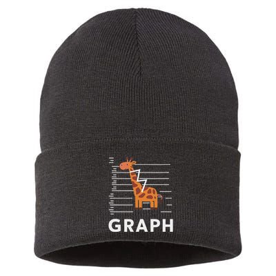 GRaph Giraffe Mathematician Funny Animal Pun Sustainable Knit Beanie