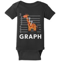 GRaph Giraffe Mathematician Funny Animal Pun Baby Bodysuit