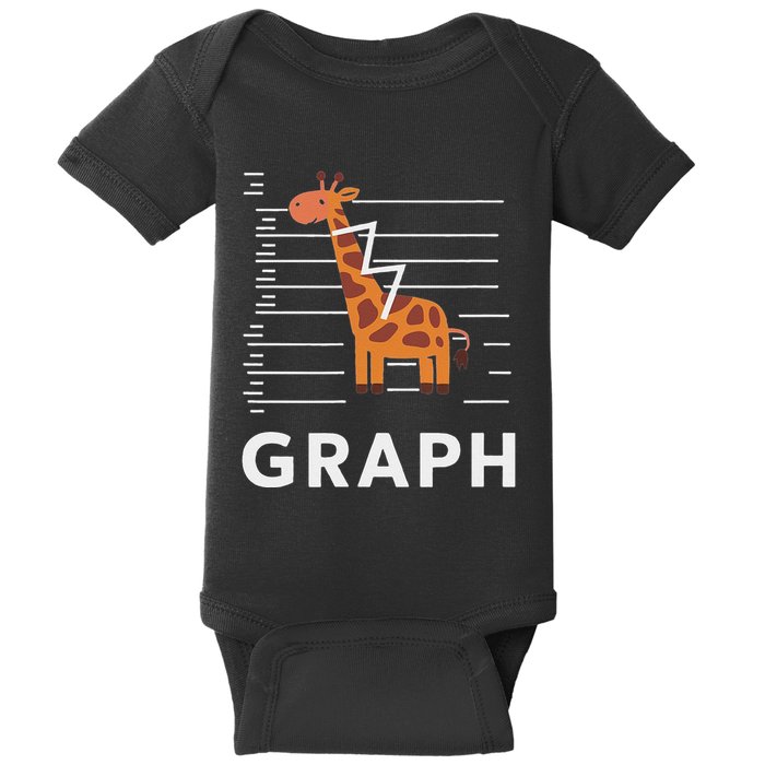 GRaph Giraffe Mathematician Funny Animal Pun Baby Bodysuit
