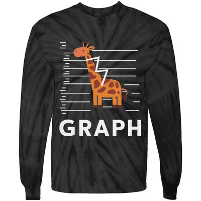 GRaph Giraffe Mathematician Funny Animal Pun Tie-Dye Long Sleeve Shirt