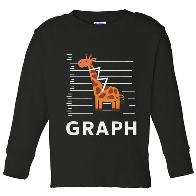 GRaph Giraffe Mathematician Funny Animal Pun Toddler Long Sleeve Shirt