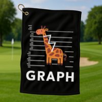 GRaph Giraffe Mathematician Funny Animal Pun Golf Towel
