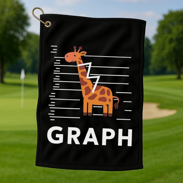 GRaph Giraffe Mathematician Funny Animal Pun Golf Towel