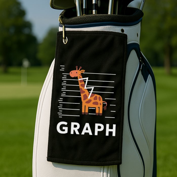 GRaph Giraffe Mathematician Funny Animal Pun Golf Towel