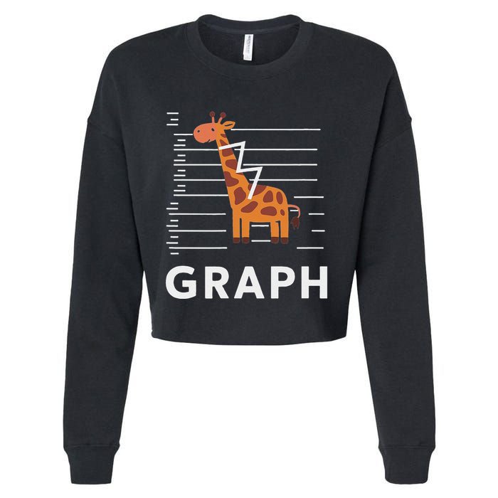 GRaph Giraffe Mathematician Funny Animal Pun Cropped Pullover Crew