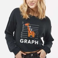 GRaph Giraffe Mathematician Funny Animal Pun Cropped Pullover Crew