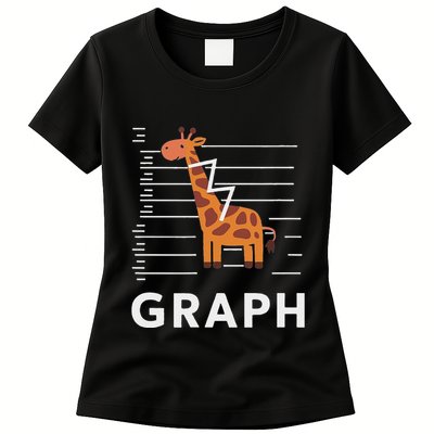 GRaph Giraffe Mathematician Funny Animal Pun Womens T-Shirt