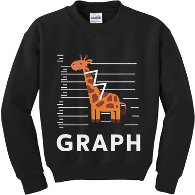GRaph Giraffe Mathematician Funny Animal Pun Kids Sweatshirt