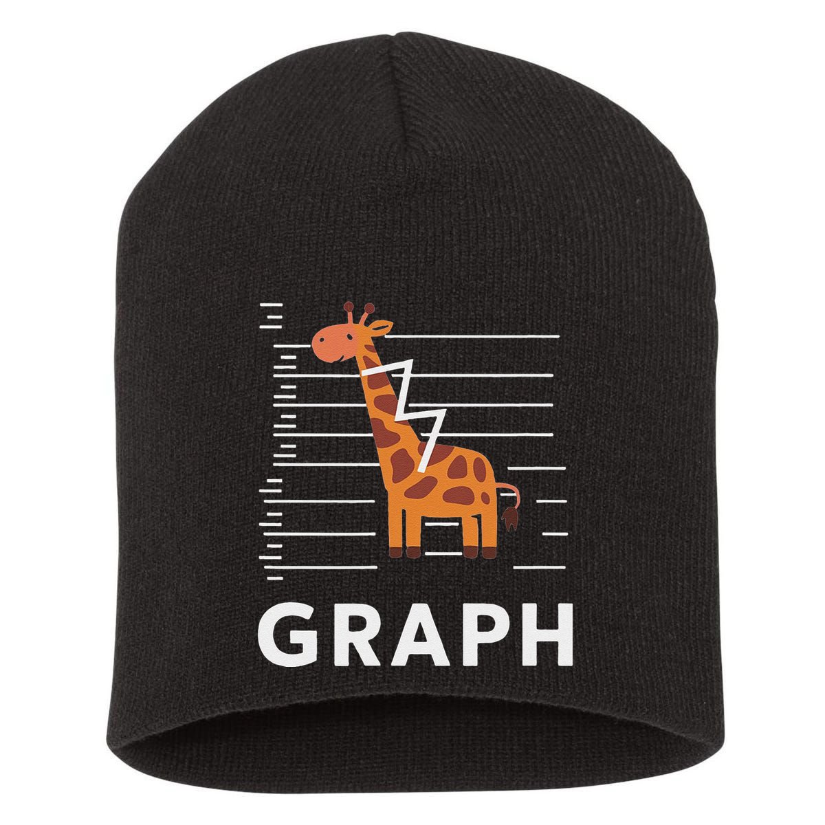 GRaph Giraffe Mathematician Funny Animal Pun Short Acrylic Beanie