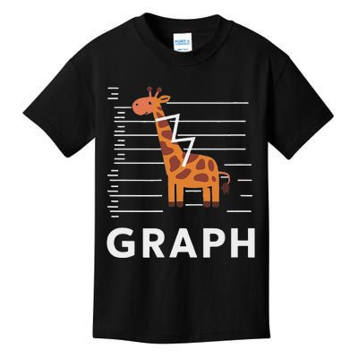 GRaph Giraffe Mathematician Funny Animal Pun Kids T-Shirt