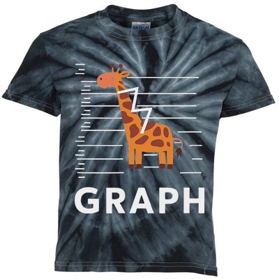 GRaph Giraffe Mathematician Funny Animal Pun Kids Tie-Dye T-Shirt